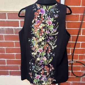LIKENEW Mural Floral Printed Shawl Collar Vest
